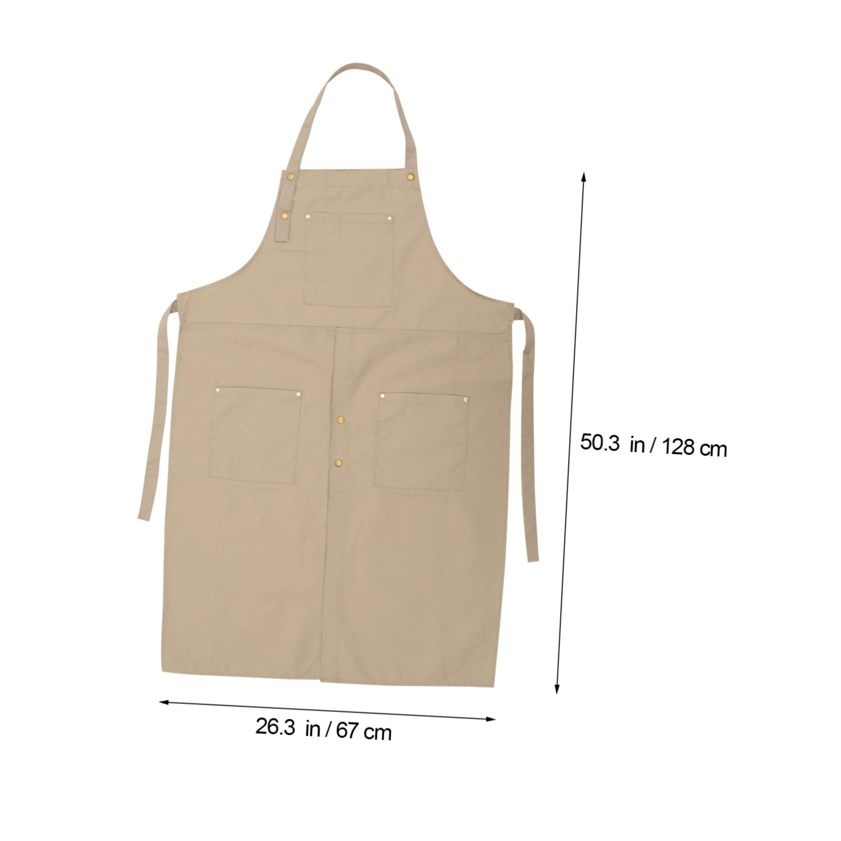 LIFKOME Grembiule da Pittura in Canvas Kaki con Tasche per Adulti