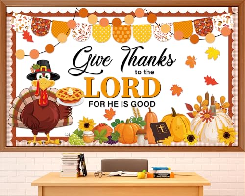 Thanksgiving Bulletin Board Decorations Set Christian Turkey Cutouts Supplies Give