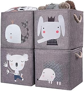 AXHOP Storage Boxes Toy Box, 4-Pack 31x31 Toy Storage for Kids, Toy Storage Baskets for ikea, Shelf, Baby, Kids, Nursery, Office, Closet