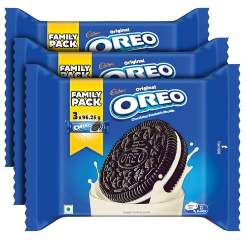 Image of Cadbury Oreo Vanilla Flavour Creme Sandwich Biscuit, 288.75 g (Pack of 3)