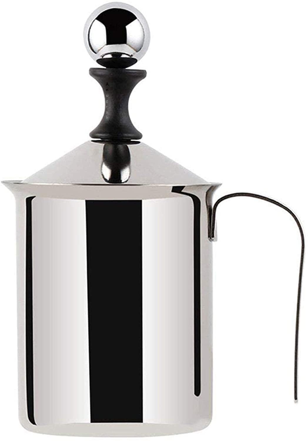 Milk Frother, Freezer Stainless Steel Hand Pump Milk Frother, Cappuccino Coffee Frother Double Froth Pump, Milk Coffee Foam Maker Mixer Hand Blender Creamer Beater (400ml)-image-37