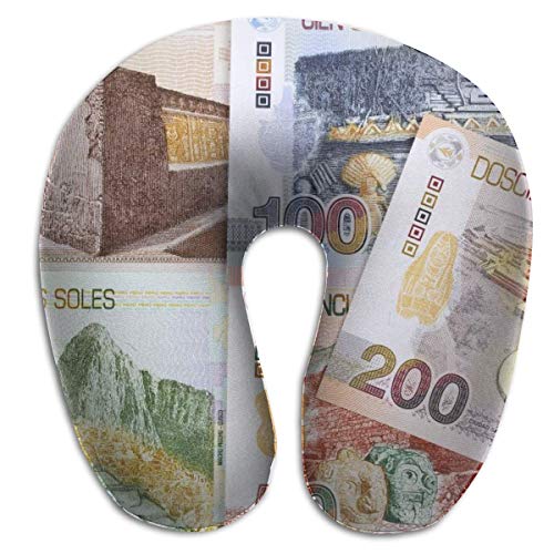 XCNGG Almohada para el Cuello Cervical, Almohada de avión, Almohada en Forma de U de Moneda peruana, para niños, Adultos, Viajes, Trabajo
