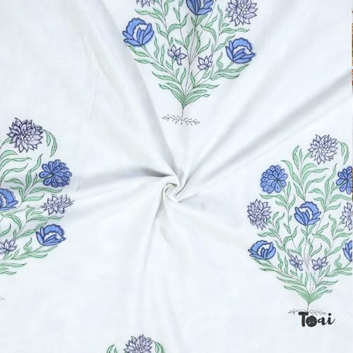 Image of TOAIArt Premium Jaipuri Dohar | AC Blanket Summer Quilt | Hand Block Printed | 3 Layers | Reversible | 150GSM 100% Mulmul Cotton | 100% Cotton Flannel Filling |King 108 inch X 90 inch | Mughal Motif