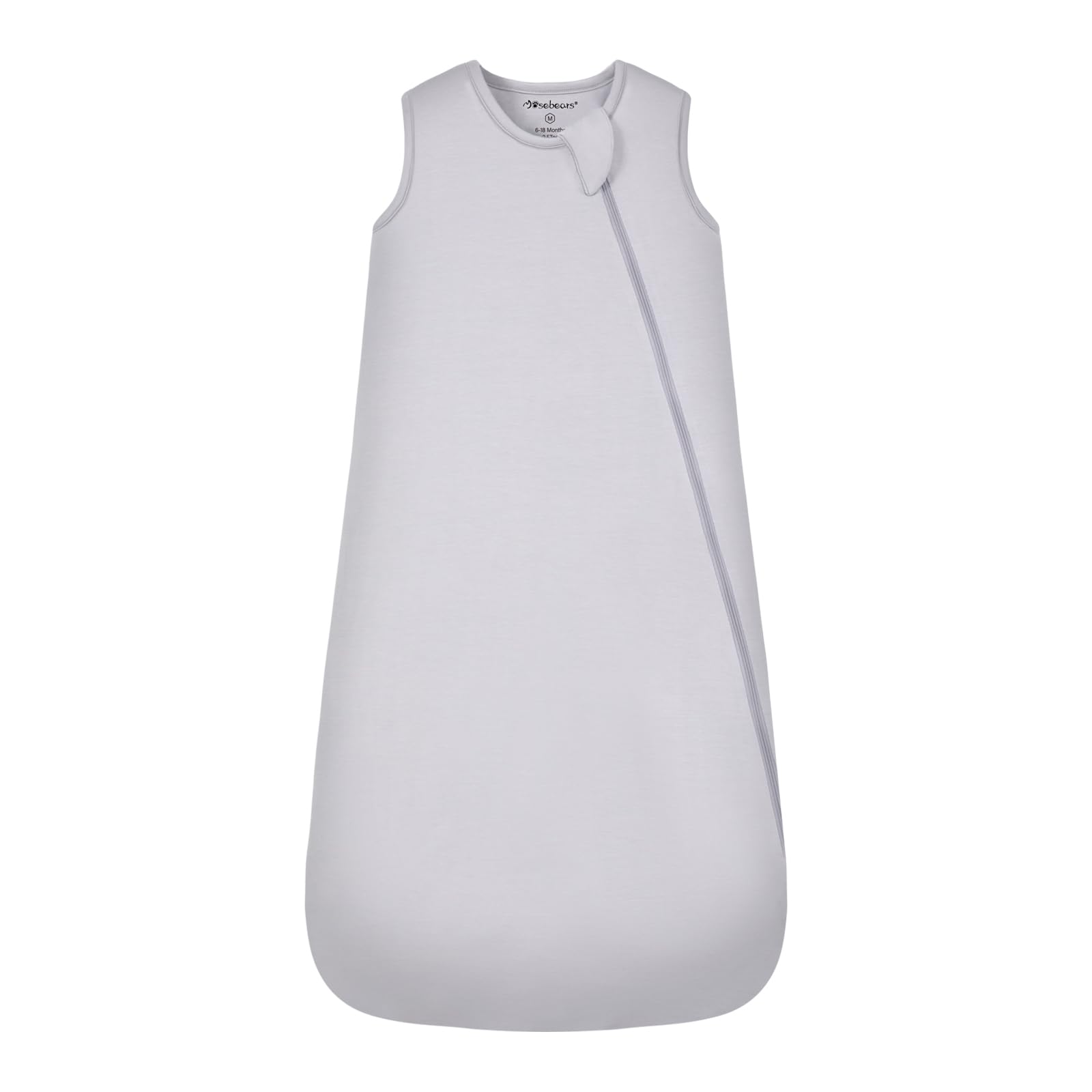 Mosebears Sacco nanna invernale per bambini 2,5 tog,Sacco Nanna Neonato in fibra di bambù, morbidissimo e caldo(6-18 mesi,Light grey)