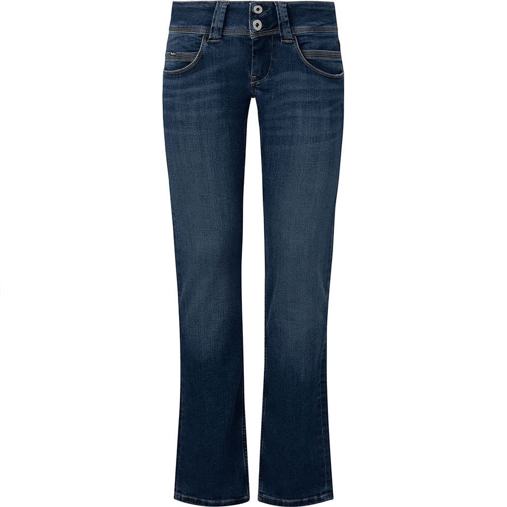 Vue rapprochée du denim doux et de la coupe droite du jean Pepe Jeans Venus.