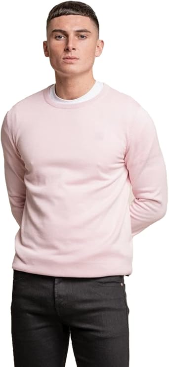 Mens Cotton Slim Fit Crewneck Sweater Smart Casual Business Sweatshirt