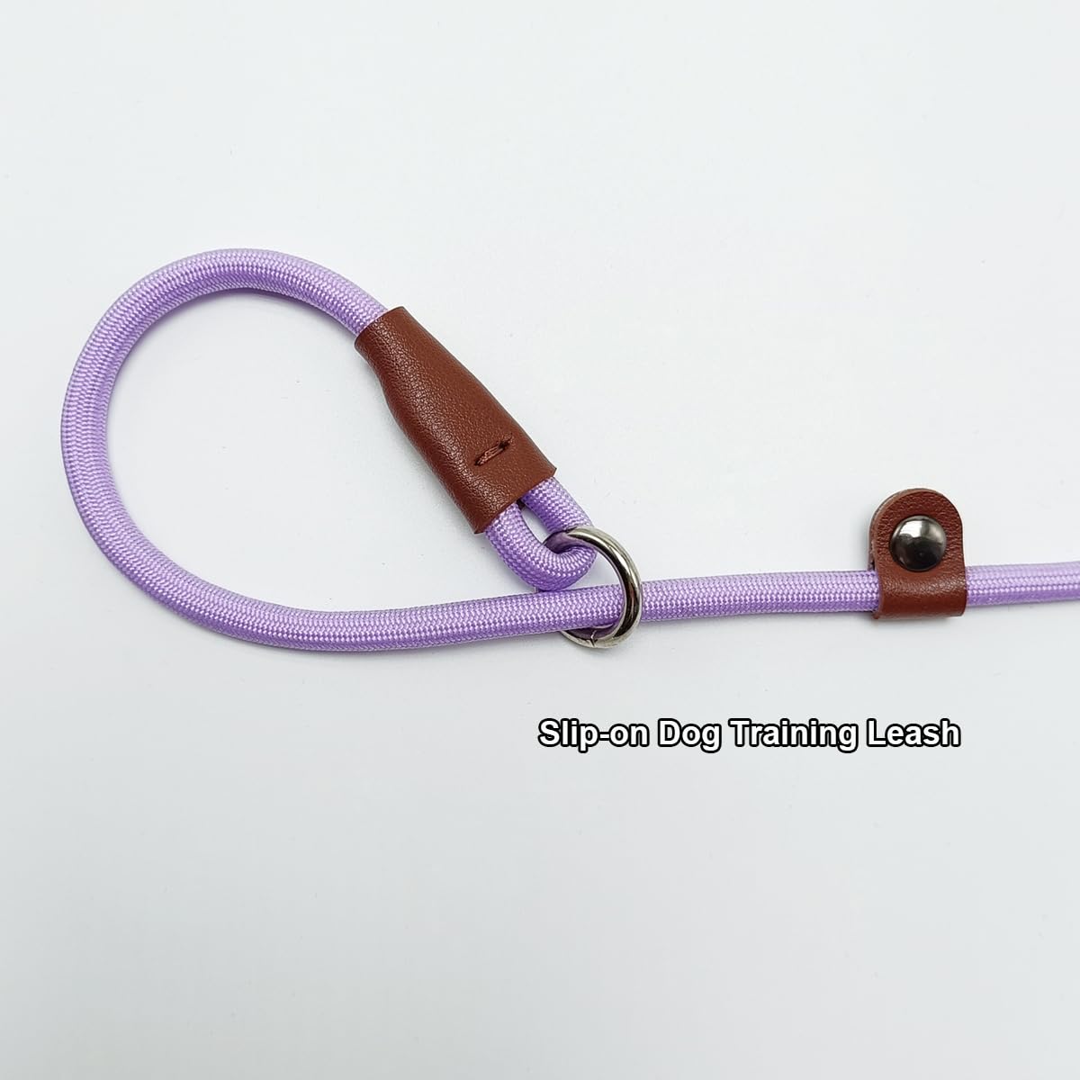 BTINESFUL 7FT Slip Lead Dog Leash, Strong Nylon Rope Leash, 1/4 inch Diam Dog Training Lead for Small Medium Pets Puppies, Purple