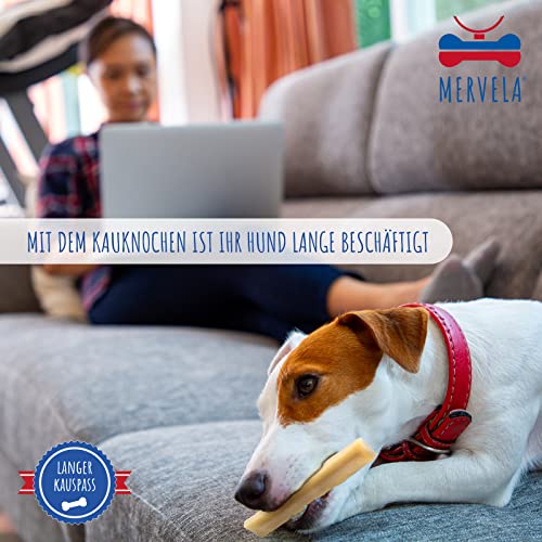 MERVELA® Kaukäse für Hunde | 2 * 170 Gramm | XXL | Käseknochen | Beschäftigung & Belohnung | Käsestangen | Harter Yak Käse Hund | Himalayan Cheese Bones | Langer Kauspaß