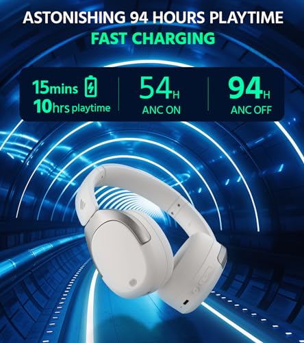 Image of Edifier W830NB Wireless Over Ear Headphones with -45dB Active Noise Cancelling, 94H Playtime, LDAC Hi-Res Sound, Spatial Audio, Fast Charging, Multipoint Connection, Bluetooth V5.4 - Sandwhite