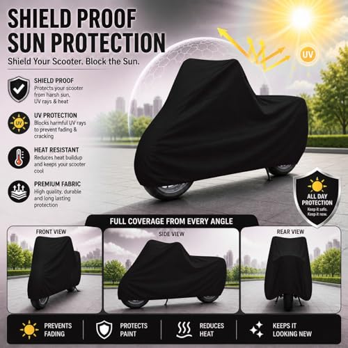 Image of Kayme Motorcycle Cover Waterproof Heavy Duty All Weather, Quad 4 Wheeler Cover Sun Rain Snow Protection (Mid-Black, Yameha R15 V4)