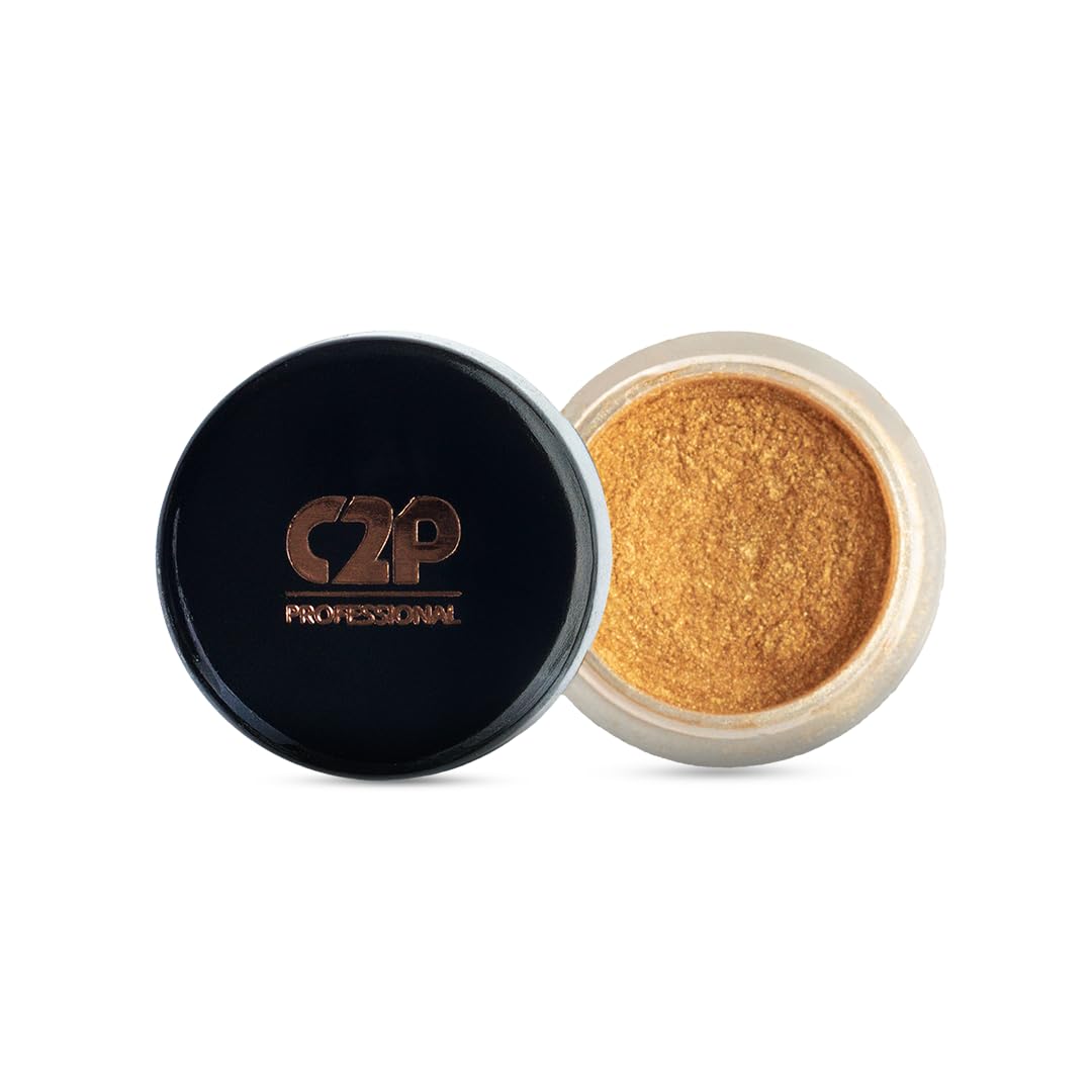 C2P Pro Eyeshadow Pigment for Eye Makeup - 2g | Long-Lasting and Highly Pigmented Loose Precious Pigments with Metallic Effect | Cosmetics for Women and Girls,Skipper 58, 2 Grams