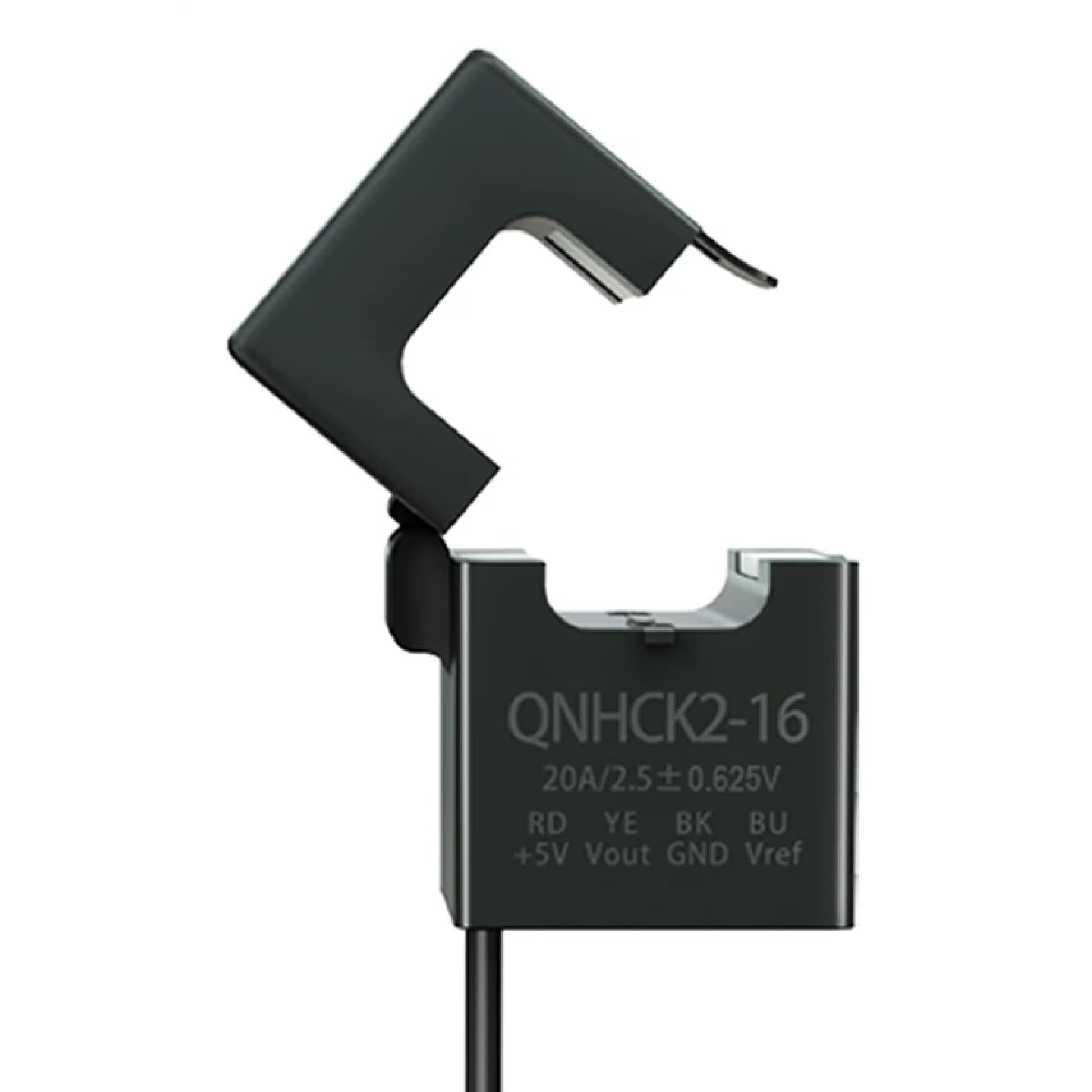 QNHCK2-16 Split Core Hall Effect DC Current Transducer, Clamp-On Current Sensor, ±20A to ±150A Range, 2.5V Output, 5V Supply, 25KHz Bandwidth (100A 2.5V 0.625V)