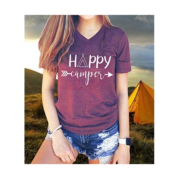 Camping-Tee-Shirts-Women-Happy-Camper-Cute-Letter-Print-T-Shirt-Summer-Funny-Short-Sleeve-Tee-Tops Camping Tee Shirts Women Happy Camper Cute Letter Print T-Shirt Summer Funny Short Sleeve Tee Tops Red