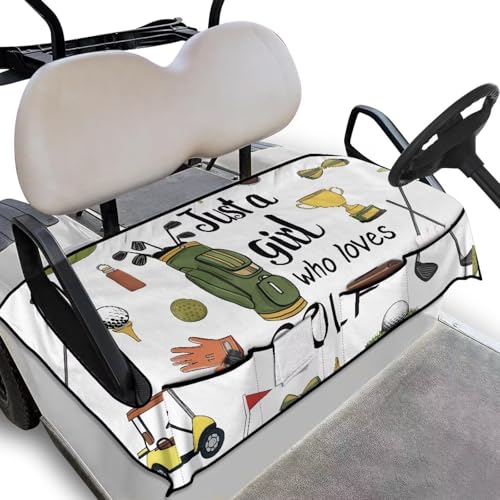 Eleqin Cat Golf Cart Seat Covers Golf Cart Seat Towel Blanket With 4 Pockets Just A Girl Who Loves Compatible With Ezgo Yamaha Club Car Easy Install Comfort Accessories For Spring Summer Fall Winter