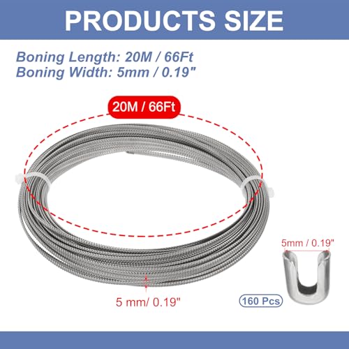 Baleines en spirale acier inoxydable pour corset costumes et jupes avec embouts 5mm
