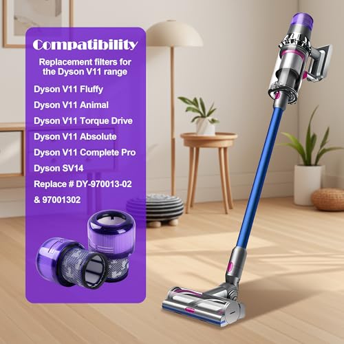 4 Stück für Dyson V11 filter, Kompatibel mit für Dyson filter, für Dyson V15, SV14, SV17, SV22, für Dyson V11 Ersatzteile zuverlässigen Filterwechsel, Ersetzen Sie # 970013-02(V11)