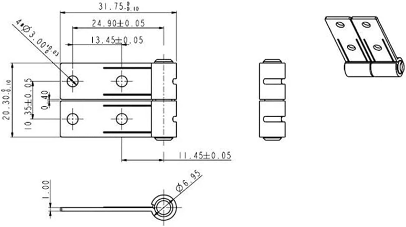 360 Degree Metal Damped Rotating Shaft Cushioning Torsion Hinge Arbitrarily Stop Hinges Hardware Accessories 2Pcs