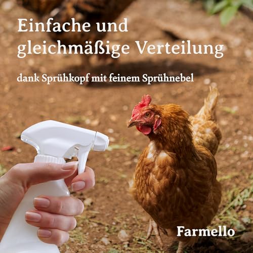 Farmello Anti Milbenspray Hühner 2,5l - Hochwirksamer Sofortschutz gegen Milben & Parasiten als Kontakt- & Umgebungsspray - Zur Vorbeugung & bei akutem Befall