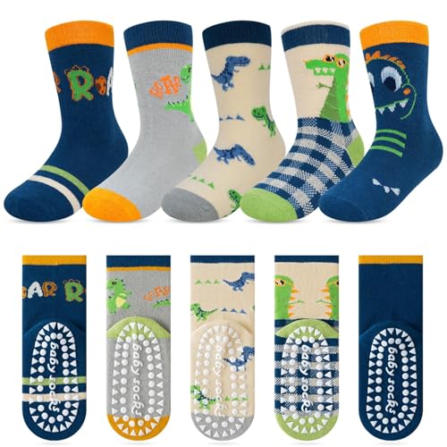 Kyopp 5 Paar Stoppersocken Kinder Baumwolle Socken Jungen Mädchen ABS Anti...
