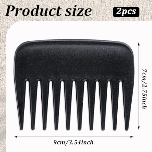 2 Stück locken kamm, Tragbarer Styling Kamm Antistatischer Grob Breiter Zahnkamm Strähnenkamm Damen Styling Wide Tooth Comb Grobzinkiger Haarkamm Männer für Langes, Kurzes, Lockiges, Nasses Hair