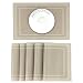 CHAOCHI Set de Table PVC Antidérapant Lavable Résiste à la Chaleur Rectangulaire Vinyle Sets de Table pour Restaurant, Table à Manger en Cuisine ou Salle à Manger, 45 x 30 CM Lot de 6 (Beige)