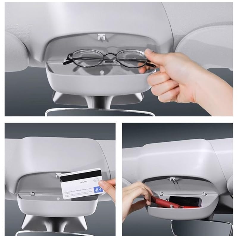 Supporto per occhiali da sole per Tesla Model Y 2020-2025 Scatola portaoggetti per occhiali da vista Organizer per console centrale Supporto per occhiali da vista Custodia per occhiali da vista