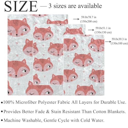 Couverture polaire renards plaid chaud et doux finitions lits