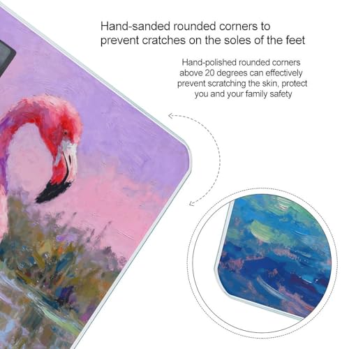 Báscula digital de baño Tropical Flamingo con pantalla LCD miniatura 4
