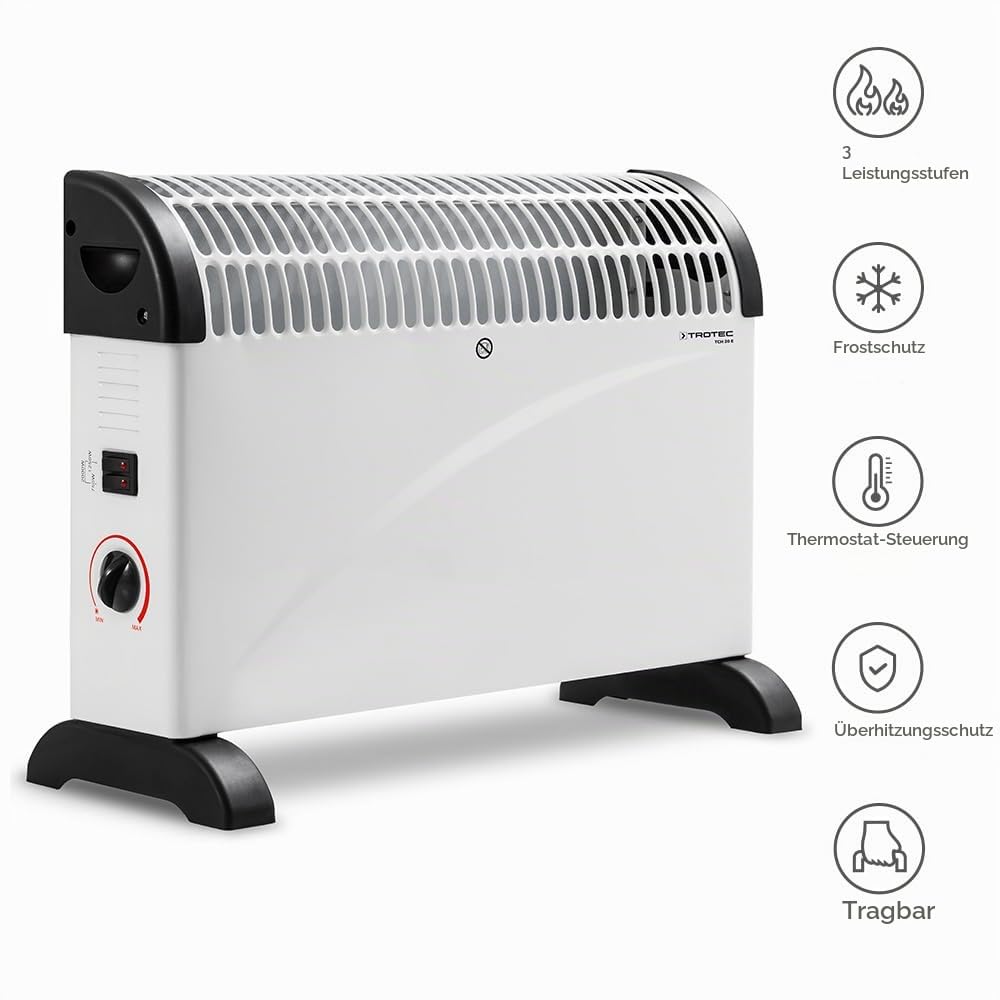 TROTEC TCH 20 E Konvektor | Heizleistung 750 W/1250 W/2000 W – Elektroheizkörper