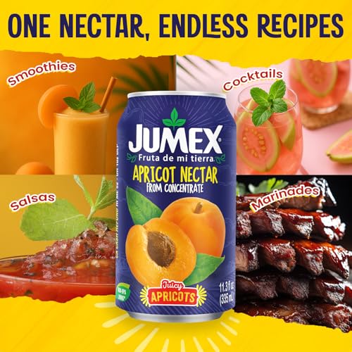 Image of Jumex Apricot Nectar Juice - Made with Fresh Fruit Puree & Apricot Juice Concentrate for Smoothie Mix, Cocktail Mixers & Kids Beverages - 11.3oz, 24 Pack Canned Drinks