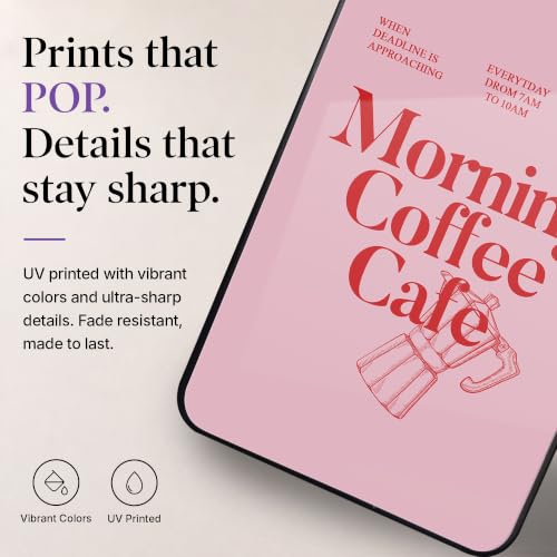 Image of Stylish Designer Glass Case Compatible with Samsung Galaxy S23 FE 5G Back Cover for Women & Girls | Pink Morning Coffee Cafe, Glossy & Scratch-Resistant Finish