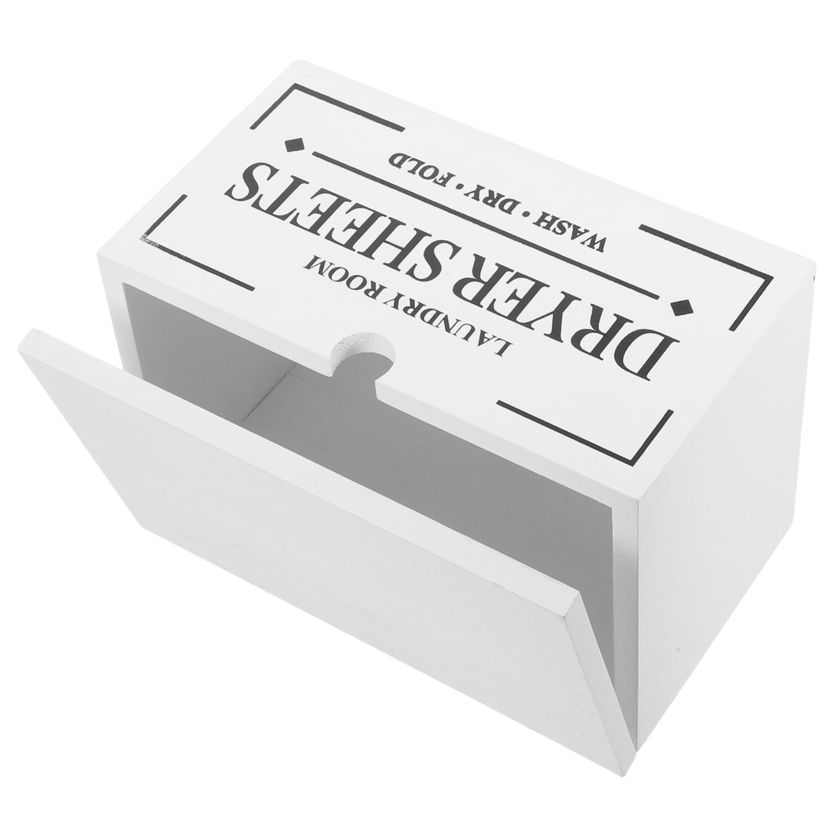 Boîte papier sèche-linge Mipcase en bois blanc pour en finir avec le désordre de la buanderie