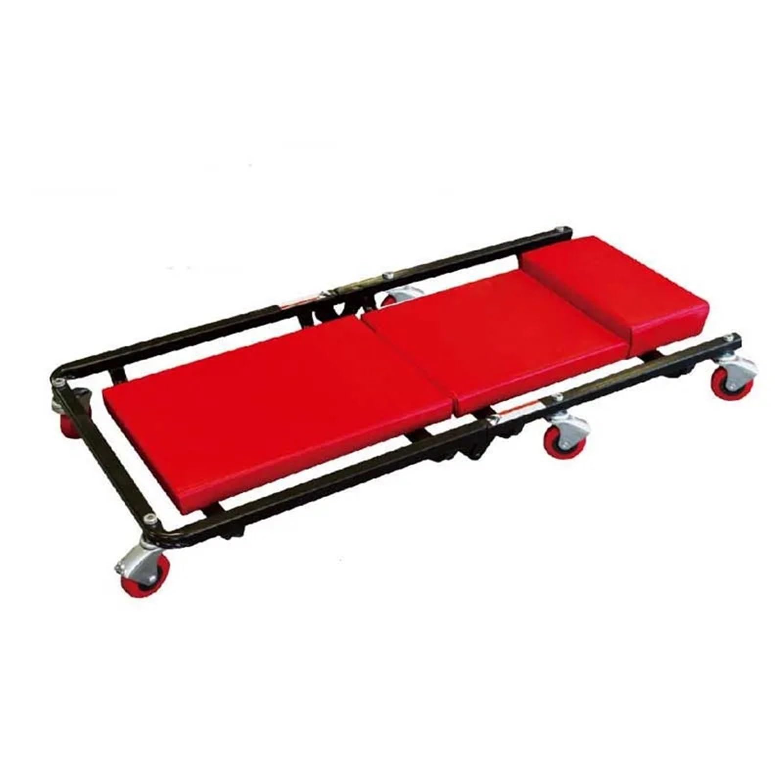 Creeper automobilistico Pieghevole a Basso Profilo da 36 Pollici con 6 rotelle, Carrello in Acciaio for riparazioni Auto, Rosso per riparazioni sottoscocca