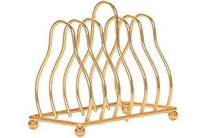 Teensery Gold 6-Slot Iron Metal Plate Organizer Dish Rack