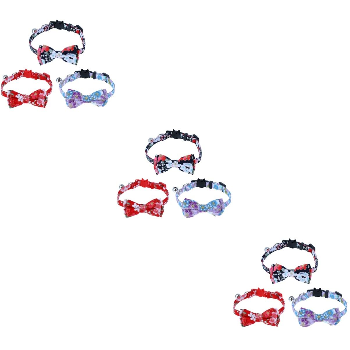 Supvox 9stücke Katzenhalsband Mit Glöckchen Und Schleifen Verstellbar Atmungsaktives Design Bunte Farben Für Süße Und Auffällige Erscheinung Ihres
