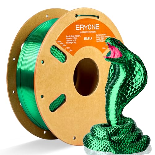 ERYONE Silk PLA Filament for 3D Printer 1.75mm +/- 0.03mm 1kg (2.1LBS)/Spool Silk Green
