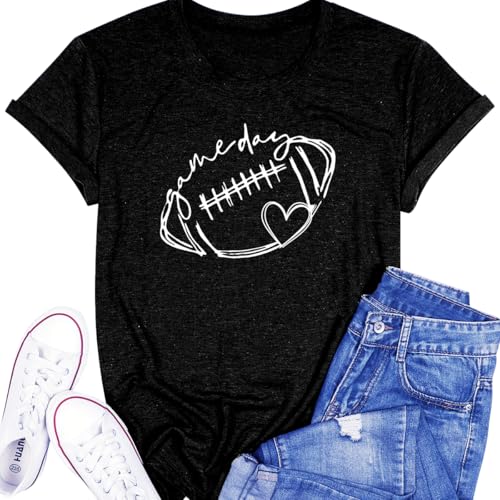 Image of Football Shirts for Women Game Day T Shirts Football Outfits
