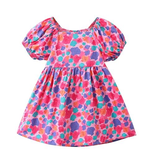 Toddler Girls Cotton Shell Print Dress,Summer Toddler Girl Dress