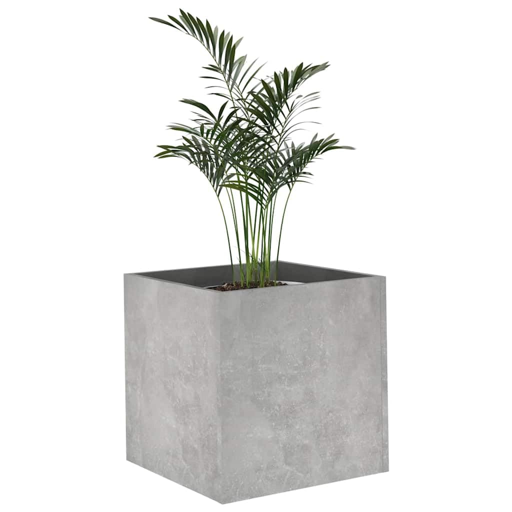 Jardinière en bois gris béton - 40 x 40 x 40 cm - Pour jardin, balcon, intérieur et extérieur - Jardinière décorative avec surface stable et résistante à l'humidité pour fleurs et