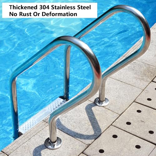 Escalera para piscina de acero inoxidable 3 peldaños miniatura 6