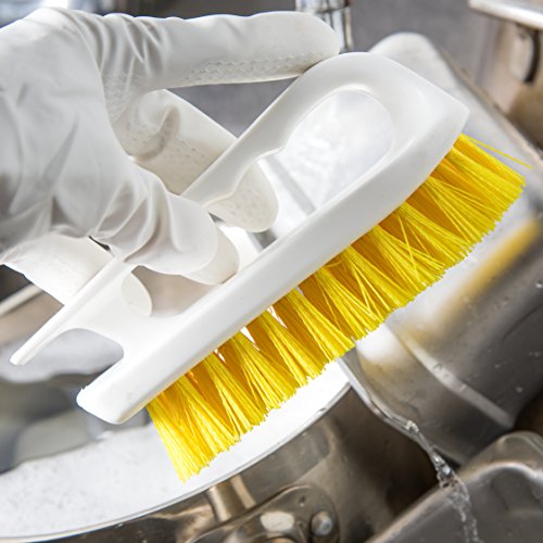 Image of SPARTA 4002404 Ergonomic Iron-Shaped Handle Scrub Brush, 6 inch, Yellow