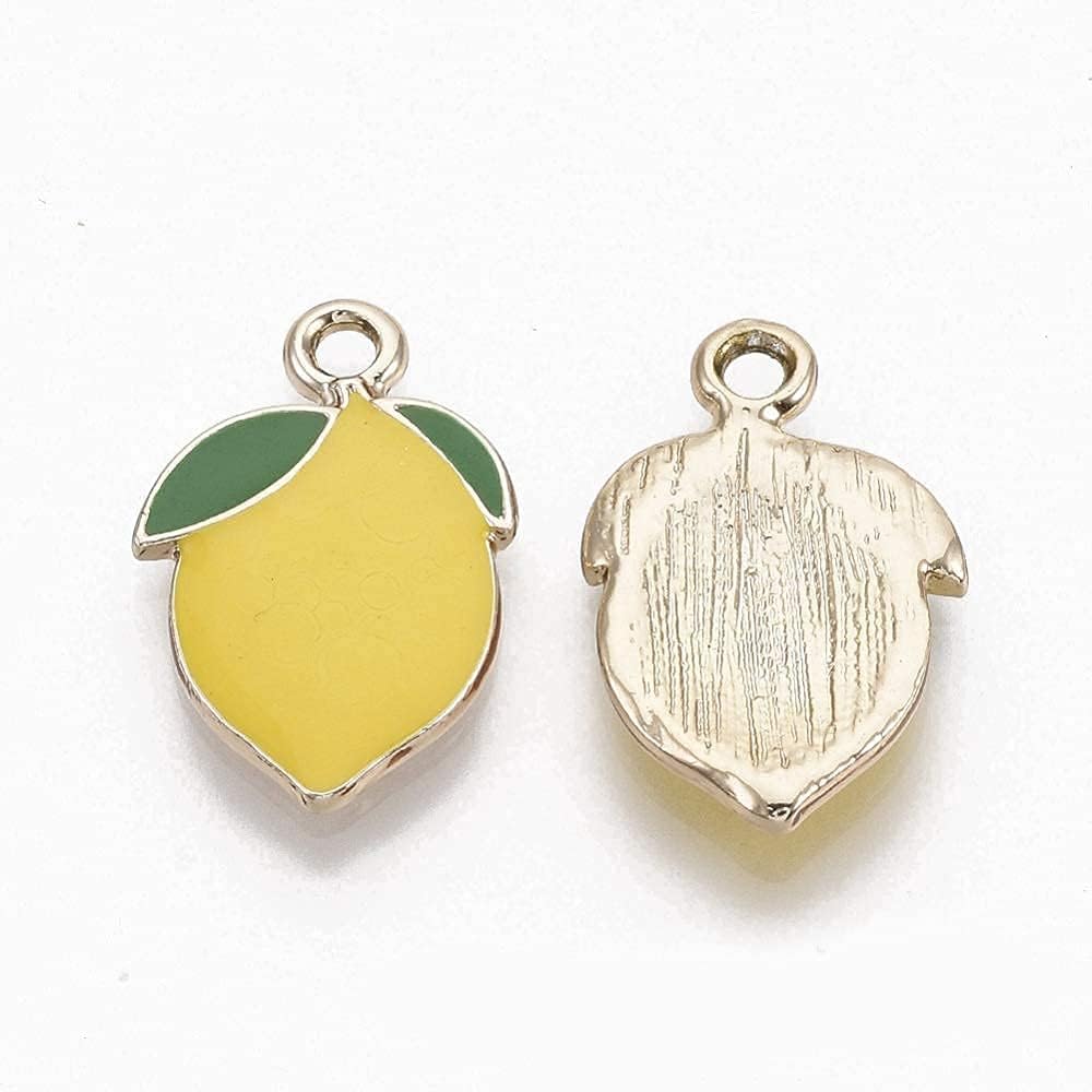 DanLingJewelry 100Pcs Yellow Lemon Fruit Enamel Charms Pendants for DIY Jewellery Making Bracelets Necklaces Earrings Summer Crafts - Image 3