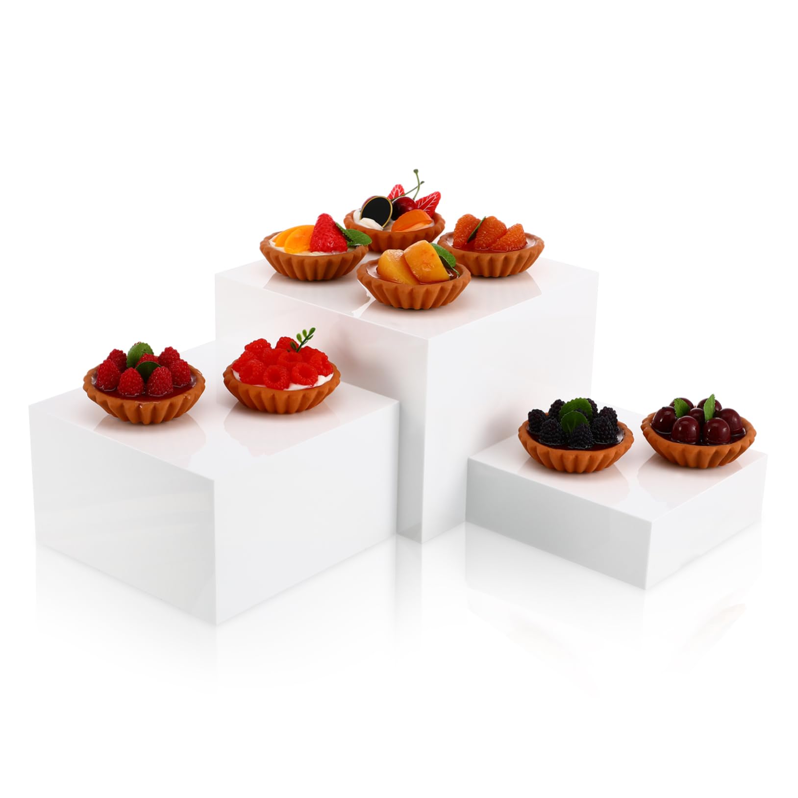 Gatuida Acryl Buffet Erhöhung Würfel 1 Satz Weiß für Präsentation