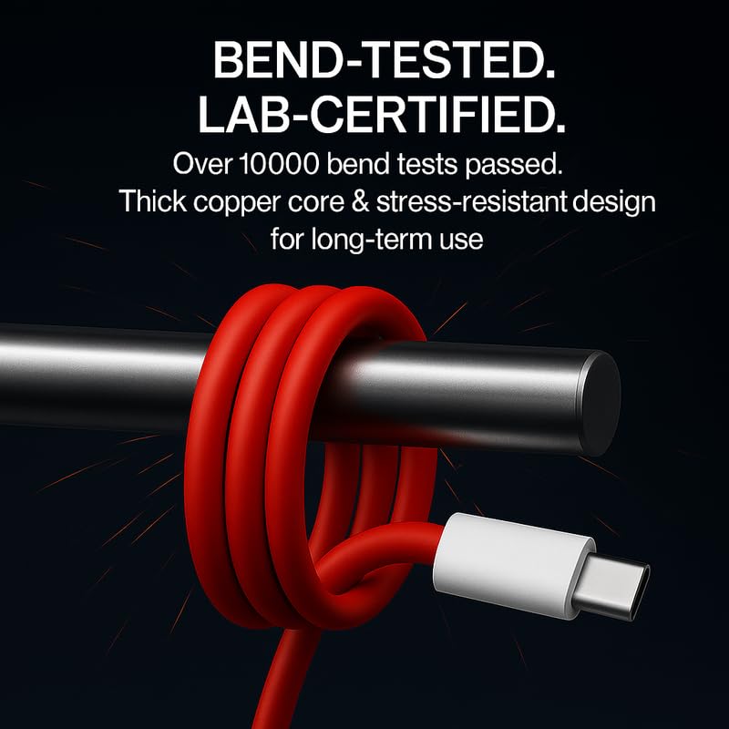 Image of Oneplus 80W Charging Cable USB to Type C Warp Charger SuperVooc /Dash Fast Charge Cable for Oneplus 11,11R,10 Pro,10R,10T,9RT,9R,8R,8T Charge Cable for 6 /6T /7 /7T,Nord,Ce2 Lite 5G,Ce 3 5G,Ce3 Lite, Red