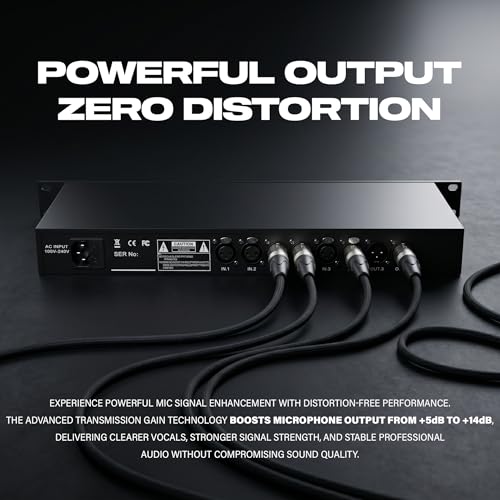 Image of DIGIMORE Anti-Feedback Processor w / 4 Mic Ins | Anti-Noise Chip | 150Hz-15kHz Freq. Shift | Transformer Based | Inbuilt Gain Boost | Feedback Manager for PA System, Stage Shows & Conferences (DFM-4XO)