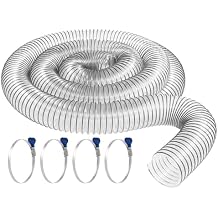 Peachtree Woodworking Supply American Made 2-1/2 x 10 feet Clear PVC Dust Collection, Hose Hose w/ 4 Thumbscrew Clamps