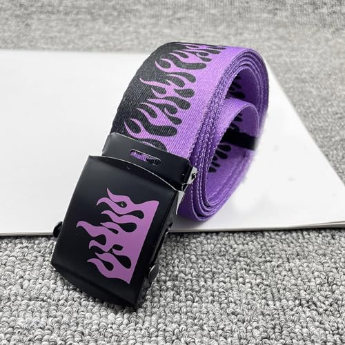 Tactically Belt Flame Pattern Wide Belt Nylon Wear Belt Teens Male Waist Belt For Coat Jeans Wear3