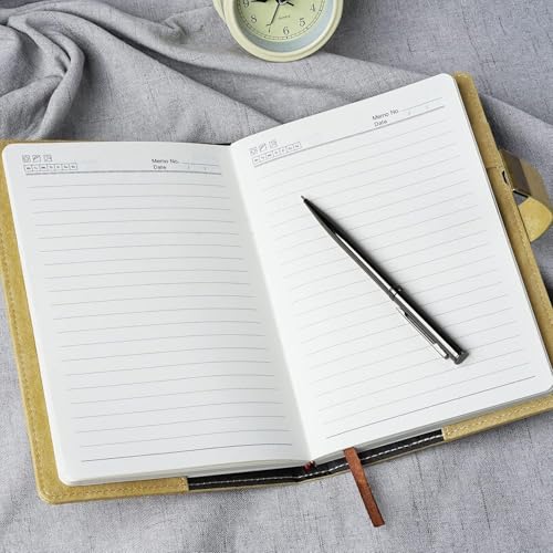 Image of Diary with Lock, A5 PU Leather Journal with lock, 240 Pages, Vintage Lock Journal with Pen & Gift Box, Lockable Diary for Women and Men, 8.6 x 5.8 Inches (Golden)