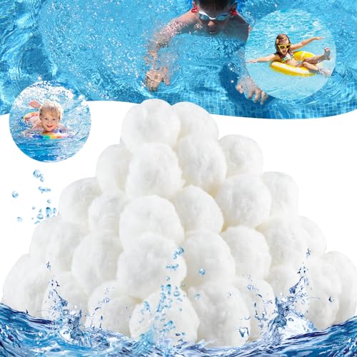 kimcrown Filtro Piscina Vidrio Filtrante para Piscina 1300g Equivalente a Filtro de Arena de 46 Kg，Bolas de Filtro de Arena Depuradora Piscina Reutilizables para Varios Sistemas de Filtro de Piscina