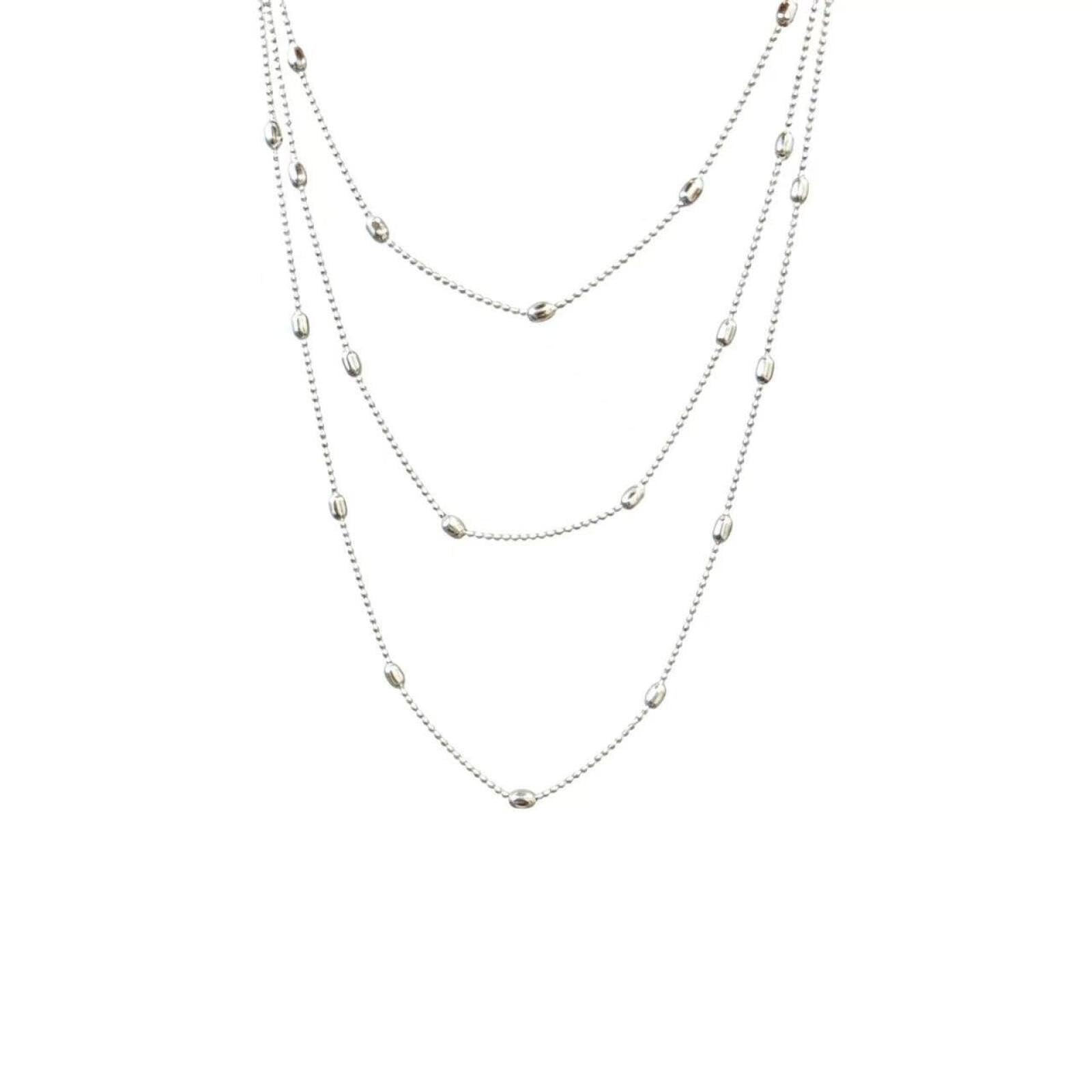 Collier long grain de riz argenté, fini les tenues ternes avec cette chaîne de pull